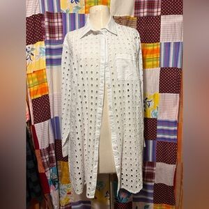 White cutout button up top